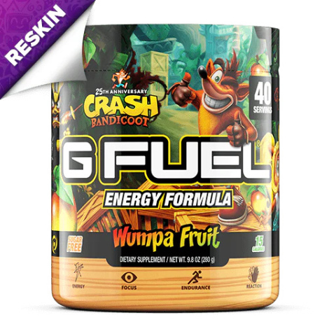 GFUEL TUBA - Wumpa Fruit 25th Anniversary Reskin